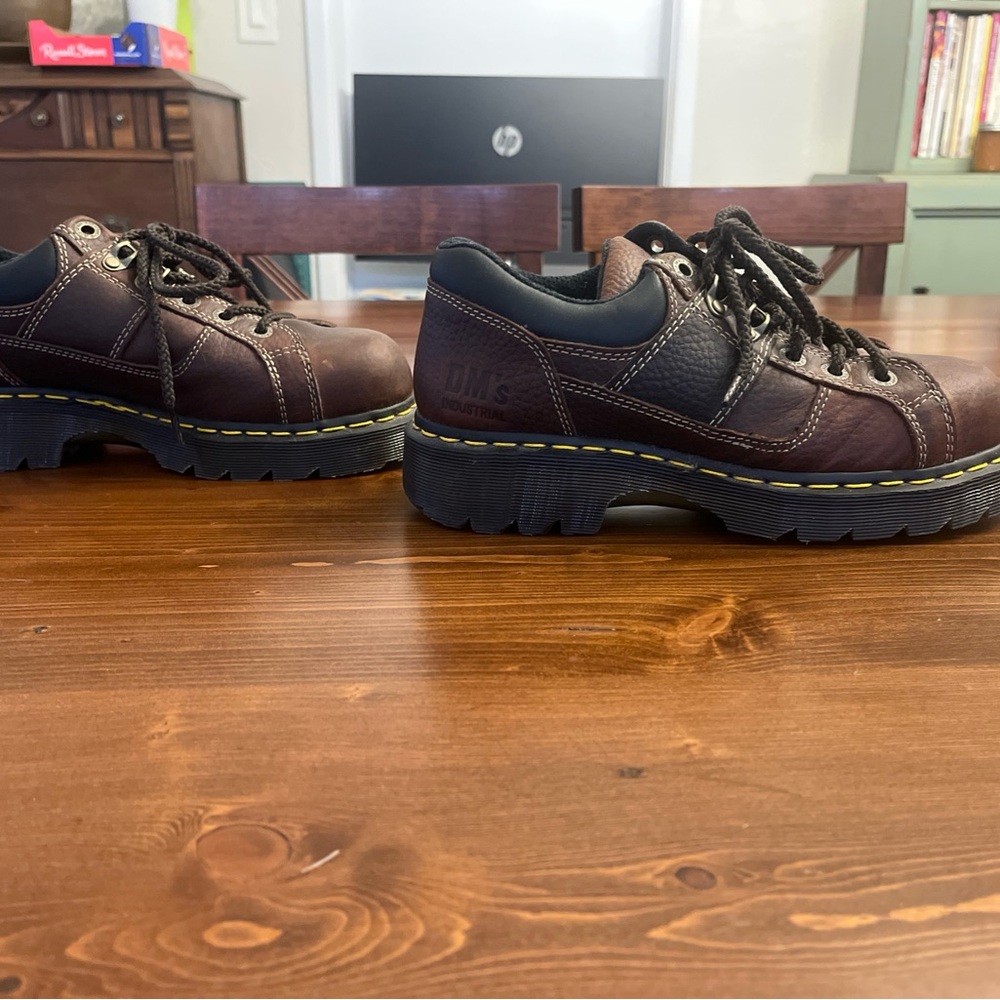 Dr. Martens DM229 Brown Leather Steel Toe Boots Shoes US M 7 W 8 - Picture 2 of 6